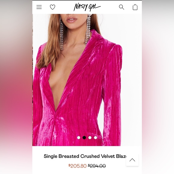 Pink Crushed Velvet Suit 2-piece - Picture 4 of 5